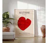 Dittelle Henri Matisse Amour Coeur Peinture Affiche Impression Minimalisme Exposition Milieu du Siècle Moderne Mur Art Toile Photo Chambre Décor19.6 "x 27.5" (50x70cm) Pas de cadre