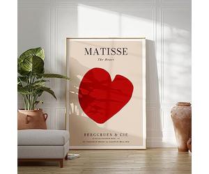 Dittelle Henri Matisse Amour Coeur Peinture Affiche Impression Minimalisme Exposition Milieu du Siècle Moderne Mur Art Toile Photo Chambre Décor19.6 "x 27.5" (50x70cm) Pas de cadre