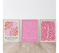 Dittelle Henri Matisse Mur Art Affiches et Gravures Blush Saumon Rose Toile Peinture Abstraite Ligne Photos Pour Salon Décor 40x60cm-3Pieces Sans Cadre