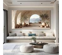 Dittelle Impression sur toile, art mural moderne sur toile représentant la mer Méditerranée et un olivier, sans cadre, pour la décoration du salon (80 x 160 cm/sans cadre)