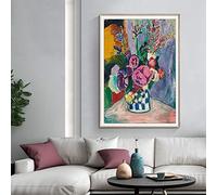 Dittelle Impression sur toile Vintage Matisse pivoines fleur toile peintures à l'huile maître affiche imprime mur Art photos décor à la maison 40x60 cm sans cadre