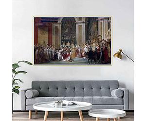 Dittelle Jacques-Louis David - Sacre de l'Empereur Napoléon Ier et Sacre de l'Impératrice Joséphine à Notre-Dame de Paris Toile 30x45cm Sans Cadre