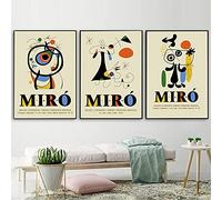 Dittelle Joan Miro Exposition Affiches Vintage Abstrait Géométrique Coloré Toile Peinture Moderne Mur Photos pour La Décoration Intérieure 50x70cm-3Pieces Sans Cadre