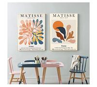 Dittelle Peinture Abstraite Plantes Tropicales Les Affiches Et Gravures Découpées Décoration De Salon Moderne Matisse Affiche Soleil Floral 40x50cm-2Pieces Sans Cadre