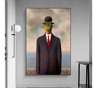 Dittelle Peinture sur toile Sons of A Man par Rene Magritte Retro Posters and Prints Famous Wall Art for Living Room Home Decor 80x110cm Frameless
