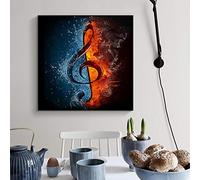 Dittelle Toile peinture Notes de musique dans la glace et le feu imprime des affiches nordique mur Art photos pour salon décor 40x40cm sans cadre