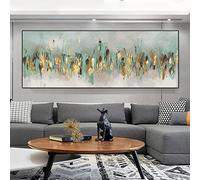 Dittelle Vert et Or Décor À La Maison Mur Photos pour Salon Abstrait Rectangle Horizontal Décoratif Impressions Sur Toile Affiches 60x180cm Sans Cadre