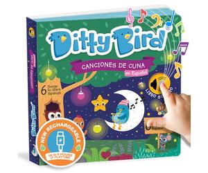 Ditty Bird Livre de Comptines Espagnoles | Livres Musicaux Bilingues pour Tout-Petits, Coucher | Livres Sonores Amusants et Interactifs pour Bébés et Tout-Petits | Livre en Espagnol pour Bébés
