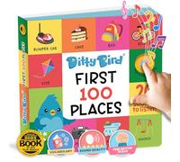 Ditty Bird - Livre Musical sensoriel bébé des comptines sur Les 100 lieux: Activités, Aires de Jeux, l'école