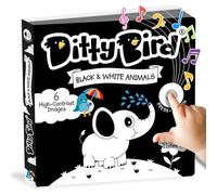 DITTY BIRD Livre Contraste Bébé | Imagier Sonore Noir et Blanc | Stimulation Visuelle et Éducation Sensorielle pour Les Petits Enfants 0-6 Mois | Montessori pour Les Nouveaux-nés