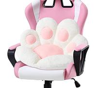 Ditucu Coussin de chaise Kawaii en forme de patte de chat - 79,8 x 69,8 cm - Coussin de chaise mignon - Confortable - Coussin de sol pour chaises de jeu, décoration de chambre - Blanc