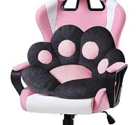 Ditucu Coussin de chaise Kawaii en forme de patte de chat - 79,8 x 69,8 cm - Coussin de chaise mignon - Confortable - Coussin de sol pour chaises de jeu, décoration de chambre - Noir