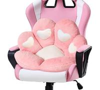 Ditucu Coussin de chaise kawaii en forme de patte de chat - 80 x 69,8 cm - En forme de cœur - Confortable - Pour canapé, bureau, chaise de jeu - Décoration de chambre - Rose