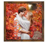 Ditwis Cadre 20x20 cm Marron Vintage, Cadre Carré pour Photos, Images et Souvenirs, Horizontal ou Vertical sur le Mur ou la Table