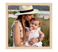 Ditwis Cadre 20x20 Couleur du bois, Cadre Carré pour Photos, Images et Souvenirs, Horizontal ou Vertical sur le Mur ou la Table