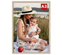 Ditwis Cadre A3 Couleur du bois, Adapté pour Posters, Photos et Puzzles, Grand Cadre pour Salon, Bureau, Galerie Affichage Mural