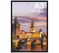 Ditwis Cadre A3 Noir, Adapté pour Posters, Photos et Puzzles, Grand Cadre Classique pour Salon, Bureau, Galerie Affichage Mural