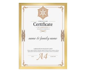 Ditwis Cadre A4 Doré pour Documents, Certificats et Photos (21x29,7 cm), Cadre Moderne pour Salons, Chambres et Bureaux
