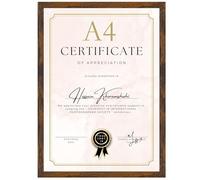 Ditwis Cadre A4 Marron Vintage pour Documents, Certificats et Photos (21x29,7 cm), Cadre Moderne pour Salons, Chambres et Bureaux