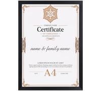 Ditwis Cadre A4 Noir pour Documents, Certificats et Photos (21x29,7 cm), Cadre Photo Moderne pour Salons, Chambres et Bureaux