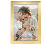 Ditwis Cadre Photo 10x15 cm Doré, Cadre Moderne pour Photos, Images et Souvenirs, Horizontal ou Vertical sur le Mur ou la Table