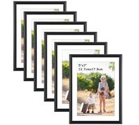 Ditwis Cadre Photo 13x18 Noir avec Carton, Lot de 6, Cadres 15x20 sans Carton, pour Chambre et Salon, Utilisation Murale ou sur Table