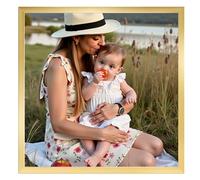 Ditwis Cadre Photo 30x30 cm Doré, Cadre Carré Moderne Adapté pour Photos, Images et Souvenirs, Affichage Horizontal ou Vertical sur le Mur ou la Table