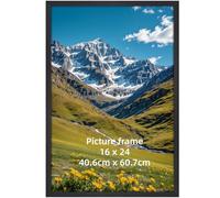 Ditwis Cadre Photo 40x60 cm Aluminium Noir, Grand Cadre Métallique pour Photos, Posters et œuvres d'art, à Suspendre Horizontalement ou Verticalement au Mur