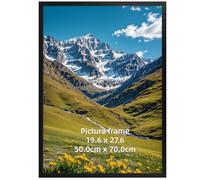 Ditwis Cadre Photo 50x70 cm Aluminium Noir, Grand Cadre Métallique pour Photos, Posters et œuvres d'art, à Suspendre Horizontalement ou Verticalement au Mur