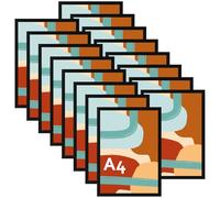 Ditwis Lot de 16 Cadre A4 Noir, Cadres Classique pour Photos, Images et Souvenirs, Horizontal ou Vertical sur le Mur ou la Table