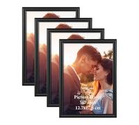 Ditwis Lot de 4 Cadre Photo 13x18 Noir, Cadres Classique pour Photos, Images et Souvenirs, Horizontal ou Vertical sur le Mur ou la Table