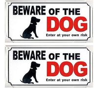 Ditzy Doll Panneau « Beware of the Dog » - Panneau de clôture de jardin pour porte et porte d'entrer à vos propres risques