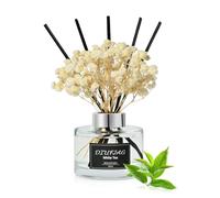 DIUFJAG 150ml - Bâtonnets Parfumés - Thé Blanc - Diffuseur de Parfum Maison avec 8 Bâtonnets White Tea Reed Diffuser pour Chambre à Coucher,Bureau,Salle de Bain,étagère