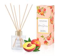 DIUFJAG Diffuseur de Parfum pêche avec 6 bâtonnets en Fibre, Ensemble de diffuseurs de Parfum d'aromathérapie pour la Maison, la Chambre à Coucher, la Salle de Bain