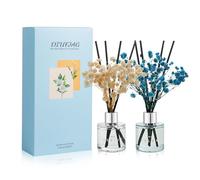DIUFJAG Freesia/Gardénia Diffuseur de Parfum avec 16 Bâtonnets,Fleurs Diffuseur Bâtonnets Pr Maison,Chambre,Salon,Salle de Bain,Bureau 2x50ml