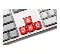 Diulazin Lot de 4 capuchons de clavier PBT teintés pour joueurs de jeux vidéo - Capuchons de clavier d'ordinateur mécanique (rouge)