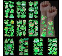 DiULi 10PCS Tatouages Lumineux pour Enfants,Tatouage Brillant Licorne Enfant - Matériau Non Toxique Facile à Retirer - Fête Scolaire Jeu Créatif Filles