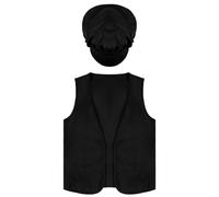 DiULi 2 Pièces Déguisement Victorien Enfant, Déguisement Enfant Pauvre 19e Siècle, Tenue Epoque Victorienne Garçon, Déguisement Orphelin Victorien Enfant, Deguisement Paysan Enfant, Nior-M