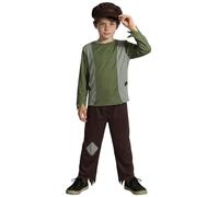 DiULi 3 Pièces Déguisement Victorien Enfant, Déguisement Enfant Pauvre 19e Siècle, Tenue Epoque Victorienne Garçon, Déguisement Orphelin Victorien Enfant, Uniforme de Ramoneur, 3PCS-M