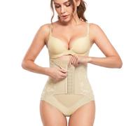 DiULi Culotte Gainante Femme Ventre Plat, Taille Haute Élasticité Legging Gainant avec Crochets Réglables 3 Niveaux,Body Shaper en Mesh Respirant pour Post-partum,Sport et Quotidien,Couleur Chair-XL