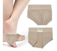 DiULi Pedilles Danse Classique, Semelles Avant-Pied Ballet Jazz Modern, Version Améliorée avec Coussinet Confort Supérieur et Semelle Microfibre, Brun Clair-L