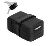 DiULi Sacoche Selle Vélo Réglable avec Sangle Scratch, Sacoche de Vélo Imperméable Compacte avec Poches Filet, Fixation Universelle Rapide pour Vélo Route VTT, 13 x 8.5 x 7 cm, B-Noir