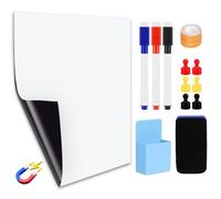 DiULi Tableau Magnetique Mural Enfant 60 x 40 cm, avec Accessoires, Blanc | Tableau Noir Magnétique Autocollant, avec Craies, Gomme et Aimants, Convient pour Maison, Bureau, Apprentissage et Creativite