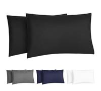 DiULi Taie d'oreiller Microfibre Premium Lot de 2-40x60 cm Hypoallergénique Anti-Acariens Lavable en Machine avec Élastique Périphérique,Confortable et Respirant,Gris