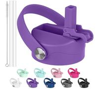 Diumepo Couvercle à paille pour bouteilles d'eau hydroflask à large goulot, couvercle anti-poussière avec paille pour Hydro Flask et Takeya 12/16/18/20/12/120/120/120/1,2 l, pailles avec bouchon à