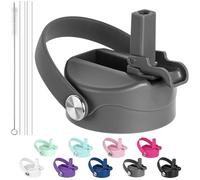 Diumepo Couvercle à paille pour bouteilles d'eau Hydroflask à large goulot, couvercle anti-poussière avec paille pour bouteille d'eau de sport, accessoires avec paille pour bouteille d'eau de sport