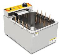 DIUNAOZI Friteuse Professionnelle pour Hot-Dogs Au Fromage de 12 L,Friteuse éLectrique Automatique de 1900 W avec 8 Crochets Amovibles Et TempéRature RéGlable De 50 à 200 °C pour Les Corn Dogs