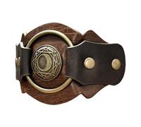Diuyzoc Bracelet rétro nordique, intrigue historique, 29 x 6 cm, bracelet médiéval en cuir synthétique, bracelet manchette cosplay médiéval réglable, pour scène de jeu de rôle, Refer to description