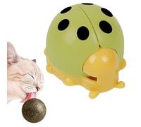 Diuyzoc Catnip Ball Toy, Wall Mounted Ladybug Shape Cat Chew Toy, Cat Teething Toys, Catnip Balls Toy Cats, Rotatable Edible Balls Interactive Cat Toy, Easy to Use, Portable for Kitten