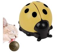 Diuyzoc Catnip Ball Toy, Wall Mounted Ladybug Shape Cat Chew Toy, Cat Teething Toys, Catnip Balls Toy Cats, Rotatable Edible Balls Interactive Cat Toy, Easy to Use, Portable for Kitten